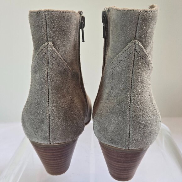 NINE WEST Women's Cowgirl Tristan Western Suede Ankle Boots  Sz: 7 Gray - Picture 5 of 11